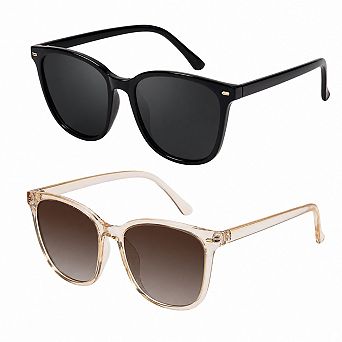 Womens 2-Pack Polarized Sunglasses UV400 Protection Fashion Shades