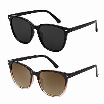 Womens 2-Pack Polarized Sunglasses UV400 Protection Fashion Shades