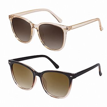 Womens 2-Pack Polarized Sunglasses UV400 Protection Fashion Shades