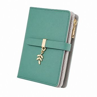 RFID Blocking Soft PU Leather Women Wallet Card Holder with Zipper Pocket and ID Windows
