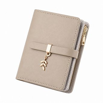 RFID Blocking Soft PU Leather Women Wallet Card Holder with Zipper Pocket and ID Windows