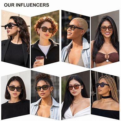 Retro Chunky Square Polarized Sunglasses UV400 Protection