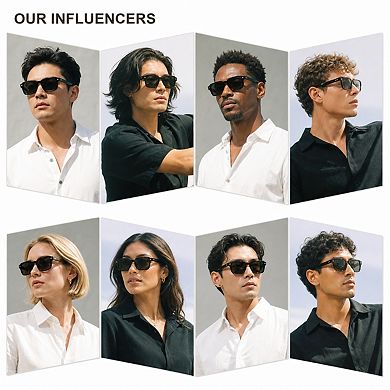 Retro Chunky Square Polarized Sunglasses UV400 Protection