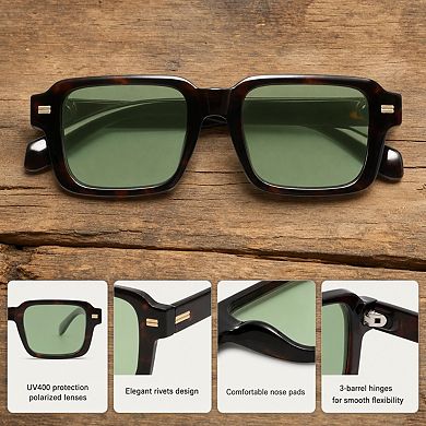 Retro Chunky Square Polarized Sunglasses UV400 Protection