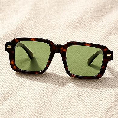 Retro Chunky Square Polarized Sunglasses UV400 Protection
