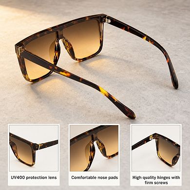 2 Pcs Square Sunglasses UV400 Protection Ultralight Trendy Unisex Sun Shades