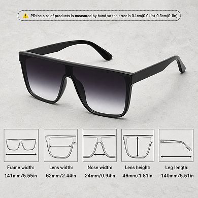 2 Pcs Square Sunglasses UV400 Protection Ultralight Trendy Unisex Sun Shades