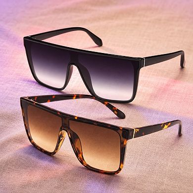 2 Pcs Square Sunglasses UV400 Protection Ultralight Trendy Unisex Sun Shades