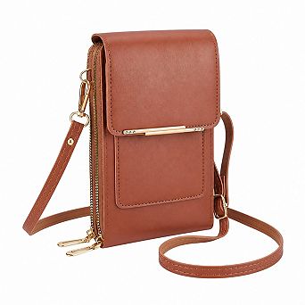 PU Leather RFID Blocking Crossbody Phone Purse Touchscreen Wallet