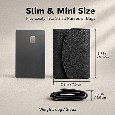 Women's Minimalist RFID Blocking Soft Leather Trifold Slim Wallet Card Holder