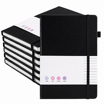 6 Pack Hardcover Lined Journals Ruled Notebook Bulk Set For Work School