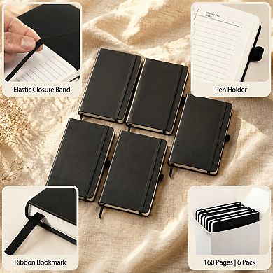 6 Pack Hardcover Lined Journals Ruled Notebook Bulk Set For Work School
