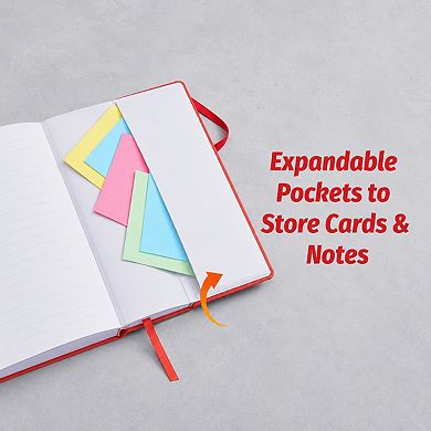 A5 PU Leather Lined Journal Notebook 200 Pages Lay Flat Multi Color For Work Travel College