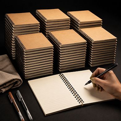 24 Pack A5 Bulk Spiral Notebooks Hardcover Lined Journal For School Office Travel
