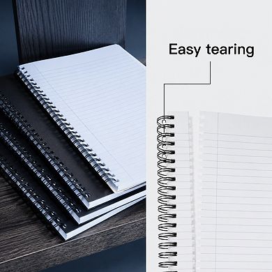 Hardcover Spiral Notebooks 4 Pack 7mm College Ruled 100gsm Thick Paper 160 Pages Per Notebook
