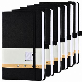 Faux Leather Hardcover Lined Journal Notebook 100gsm Paper Lay Flat Pen Loop Closure