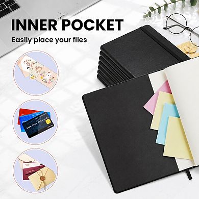Faux Leather Hardcover Lined Journal Notebook 100gsm Paper Lay Flat Pen Loop Closure