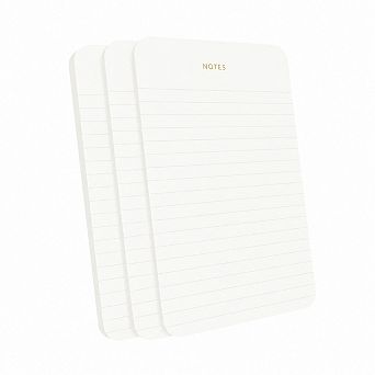 Elegant Lined Desk Notepads Gold Foil 3 Pack FSC Certified Office Essentials