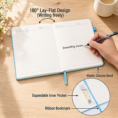 6 Pack Hardcover Lined Journals Multicolor Ruled Notebook Set For School Office Work