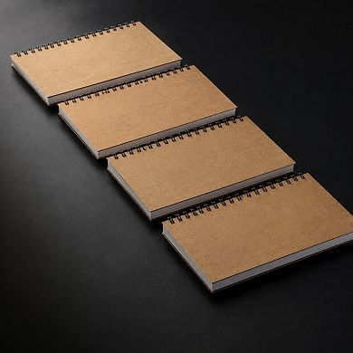 Spiral Blank Notebook Hard Cover Thick No Bleed Paper 5 Pack