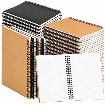 24 Pack A5 Bulk Spiral Notebooks Hardcover Lined Journal For School Office Travel