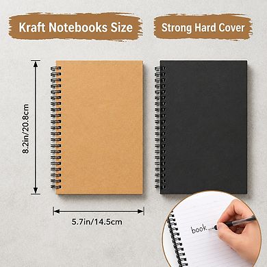 24 Pack A5 Bulk Spiral Notebooks Hardcover Lined Journal For School Office Travel