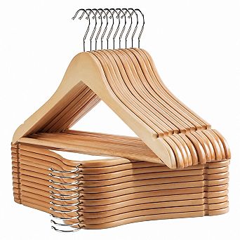 Sturdy Wooden Clothes Hangers Heavy Duty Non Slip Closet Organizer