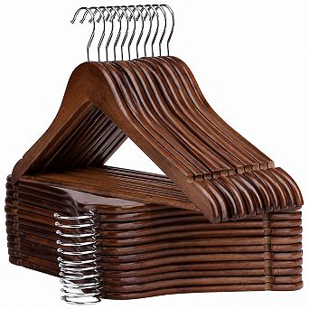 Sturdy Wooden Clothes Hangers Heavy Duty Non Slip Closet Organizer