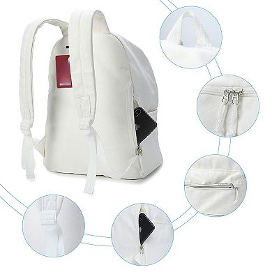 DIY Canvas Backpack Adjustable Strap Multi Pocket Casual Daypack