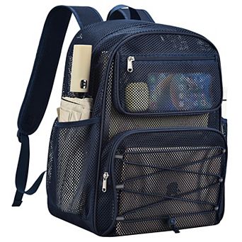 Heavy Duty Mesh Backpack Large Capacity For Travel Swimming Outdoor Sports Beach