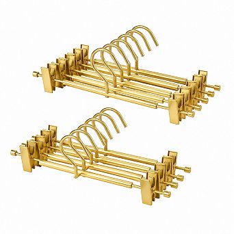 10 Pack Matte Aluminum Pants Hangers With Adjustable Non Slip Clips Light Sturdy