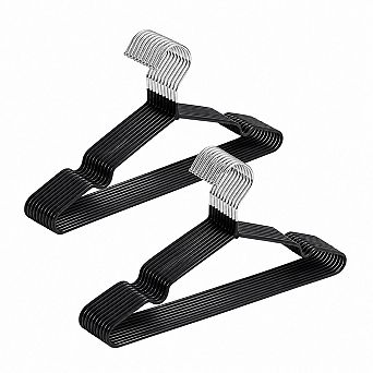 20 Pack Heavy Duty Metal Coat Hangers Non Slip Space Saving For Clothes Pants