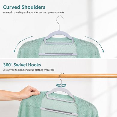 50 Pack Slim Non Slip Plastic Coat Hangers 360 Swivel Hook Space Saving Wardrobe Organizer