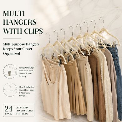24 Pack Ultra Thin Non Slip Space Saving Skirt Pants Hangers