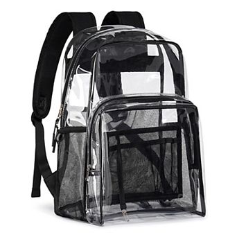 Heavy Duty Clear TPU Backpack Multi Pockets Adjustable Straps Reflective School Gym Work