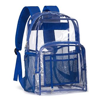 Heavy Duty Clear TPU Backpack Multi Pockets Adjustable Straps Reflective School Gym Work