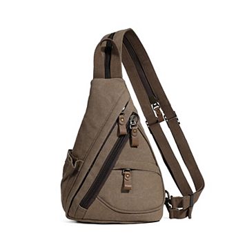 Canvas Sling Bag Crossbody Purse Anti Theft Lightweight Casual Daypack