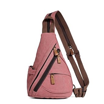 Canvas Sling Bag Crossbody Purse Anti Theft Lightweight Casual Daypack