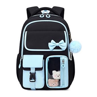 Cute Bow School Backpack For Girls Teens Elementary Middle High Students Spacious Durable