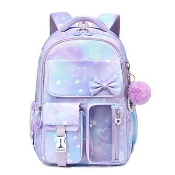 Cute Bow School Backpack For Girls Teens Elementary Middle High Students Spacious Durable