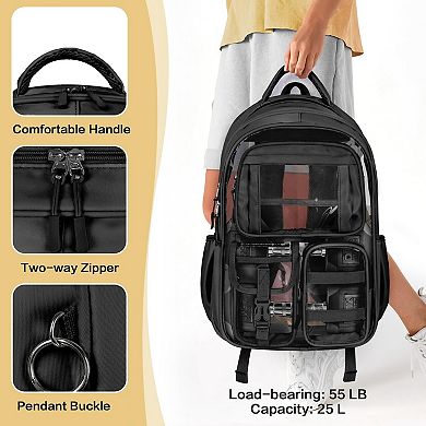 Clear Backpack Starry Sky Pattern Spacious Storage Comfortable Carry Travel School Use
