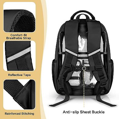 Clear Backpack Starry Sky Pattern Spacious Storage Comfortable Carry Travel School Use
