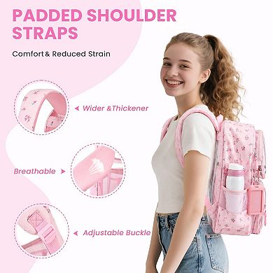 Heavy Duty Semi Clear School Backpack With Retractable Badge Holder Comfortable Straps