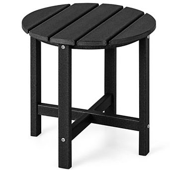 Costway 18'' Patio Round Adirondack Side Table Weather Resistant HDPE Garden