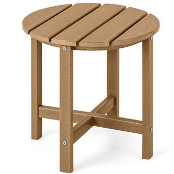 Costway 18'' Patio Round Adirondack Side Table Weather Resistant HDPE Garden
