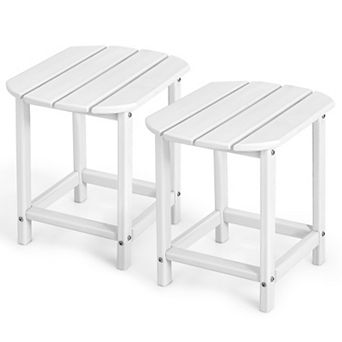 Costway 2 pc 18'' Patio Adirondack Side Table Weather Resistant Garden Yard