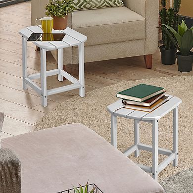 Costway 2PCS 18'' Patio Adirondack Side Table Weather Resistant Garden Yard