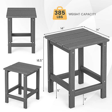 Costway 14'' Patio Adirondack Side End Table HDPE Square Weather Resistant Garden