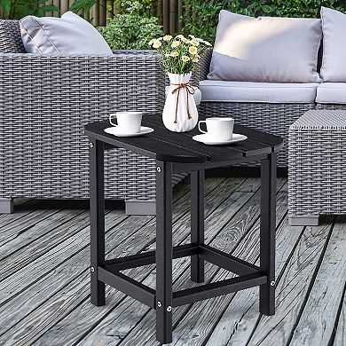 Costway 18'' Patio Adirondack Side Table Weather Resistant HDPE Garden