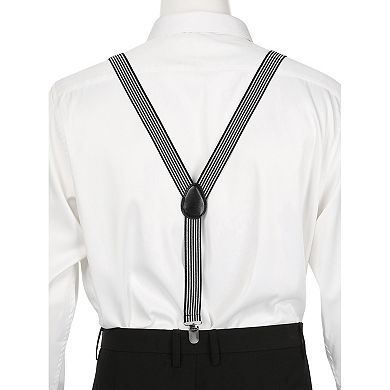 Unisex Elastic Band Y Back Adjustable Stripes Plaid Suspenders